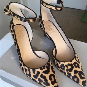 Franco Sarto leopard heels with straps